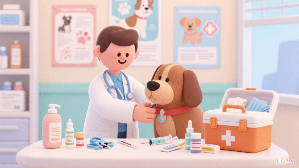 cartoon character holding a dog