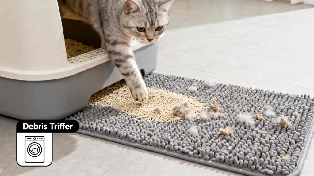 Add a Litter Mat to Trap Debris