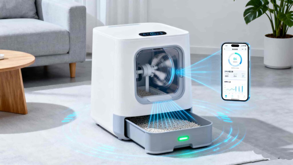 Self-Cleaning Litter Box with WiFi Connectivity