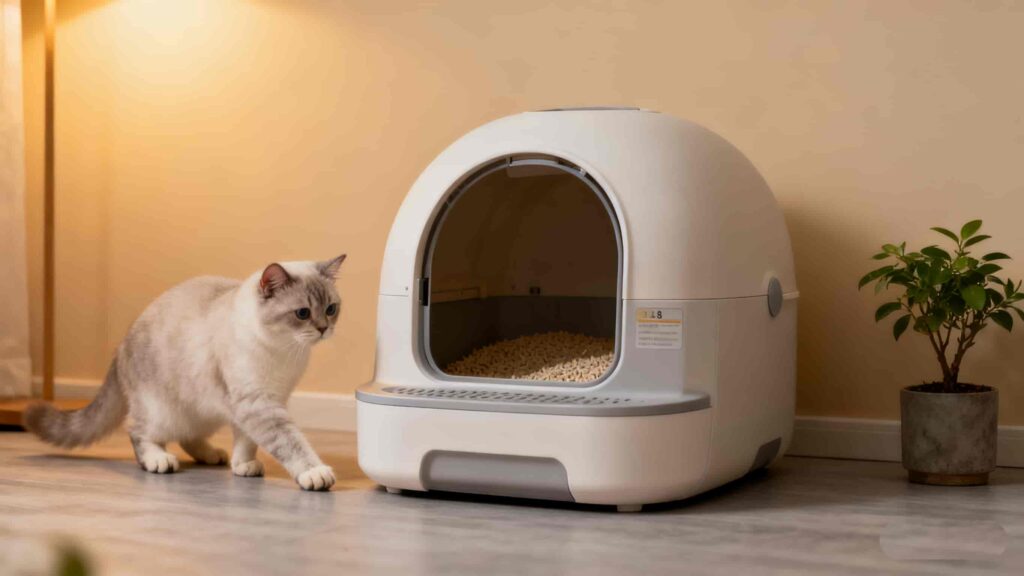 Open-Top Automatic Litter Box with Gradual Cleaning