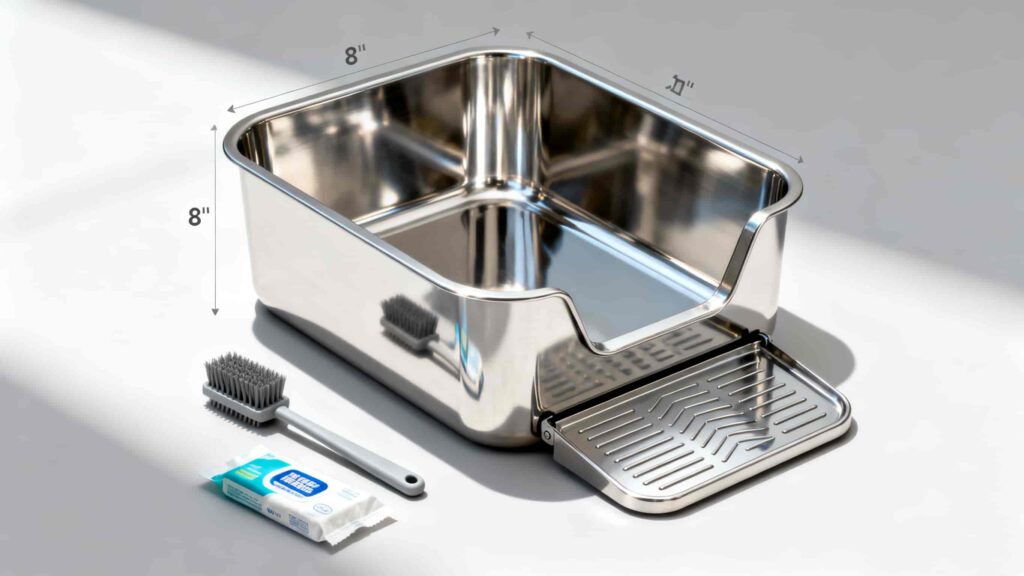 Stainless Steel Enclosed Litter Box